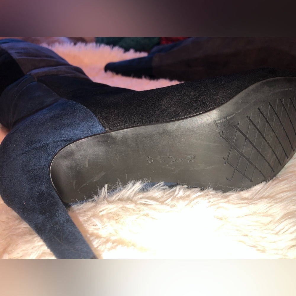 Rialto Women's Over the Knee Boots - Black and Blue - Picture 6 of 15